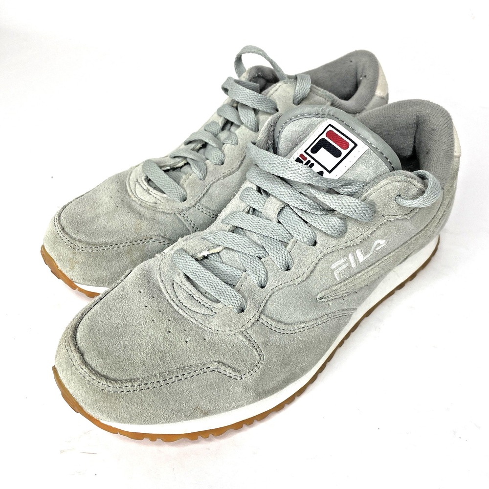FILA Womens Suede Sneakers 10 Grey Lace Up Retro‎ Comfy Casual Retro